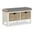 Marlow White Storage Bench with Baskets