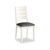 2 x Modern White Painted and Grey Boucle Fabric Dining Chair