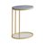 Marmora Grey Marble and Gold Oval C Side Table