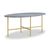 Marmora Grey Marble and Gold Oval Coffee Table
