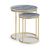 Marmora Grey Marble and Gold Round Nest of 2 Tables