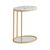 Marmora White Marble and Gold Oval C Side Table