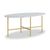 Marmora White Marble and Gold Oval Coffee Table