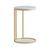 Marmora White Marble and Gold Round C Side Table
