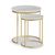 Marmora White Marble and Gold Round Nest of 2 Tables