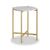 Marmora White Marble and Gold Round Side Table