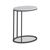 Marmora White Marble and Grey Oval C Side Table