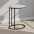 Marmora White Marble and Grey Oval C Side Table