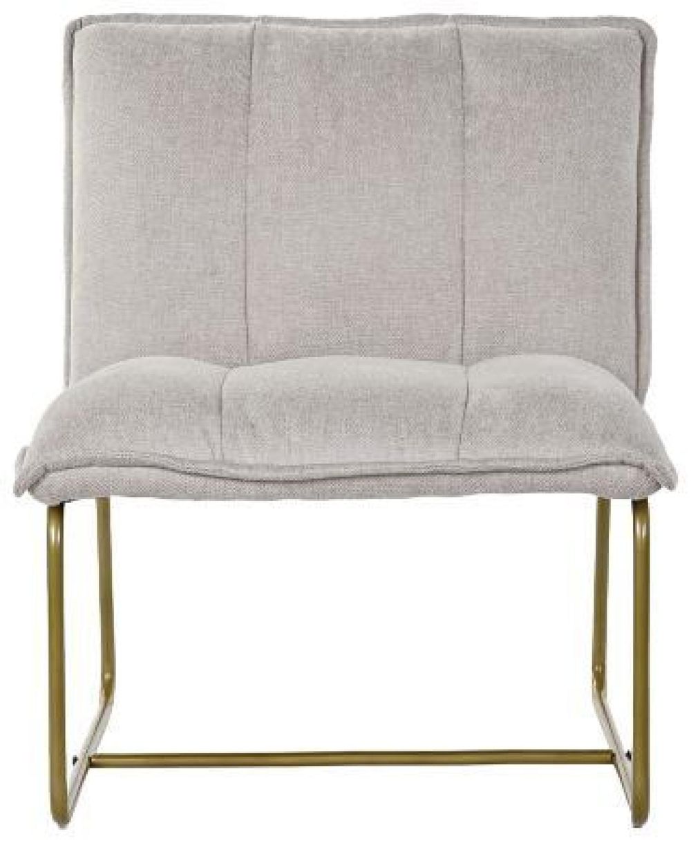 Beige and Golden Fabric Armless Chair CFS UK