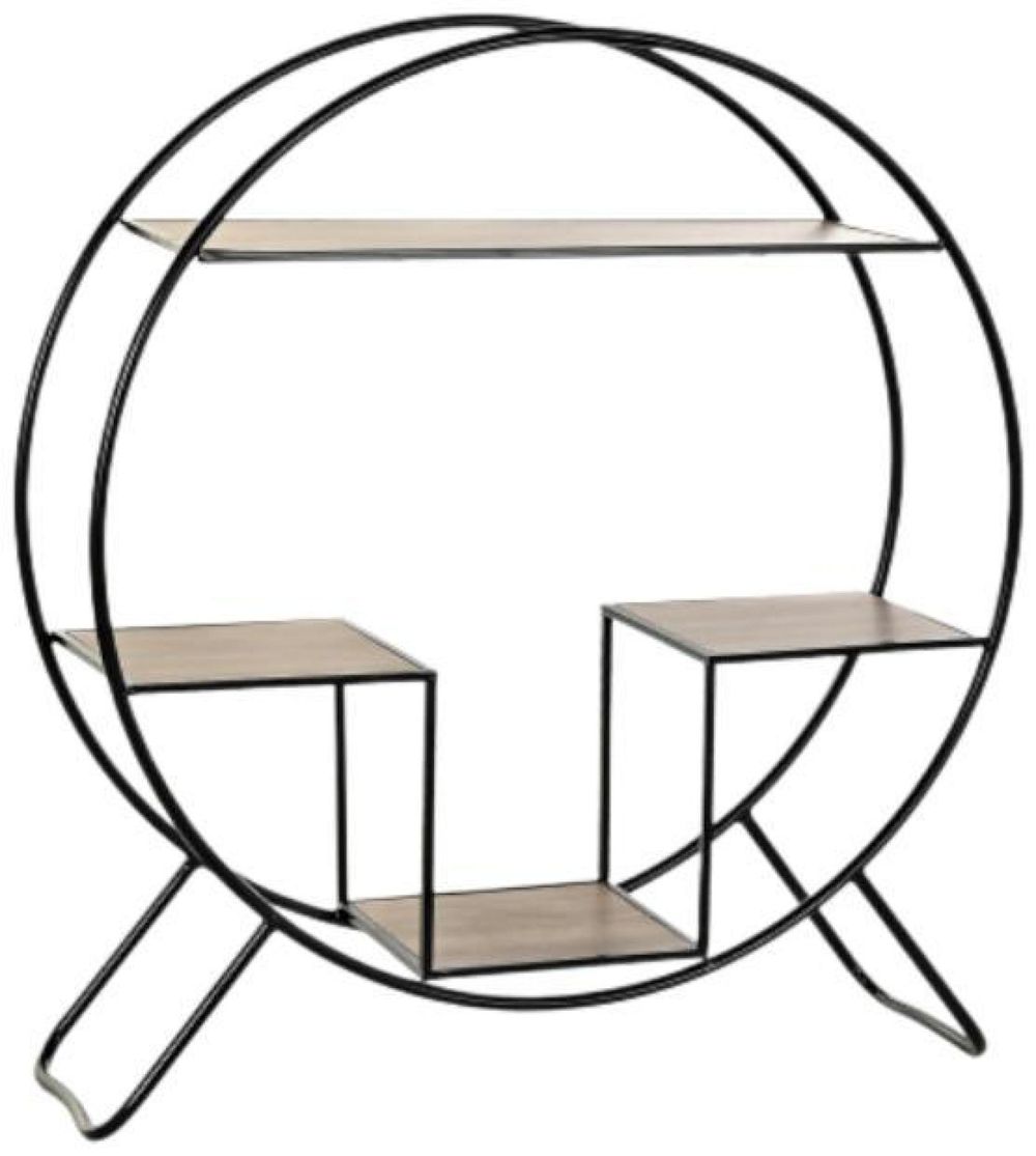 Loft Black Metal Open Round Bookshelf CFS UK