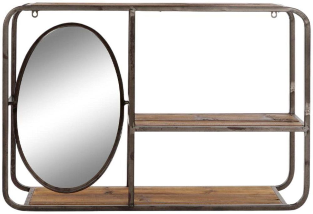 Loft Dark Brown Mirrored Hanging Shelving Unit CFS UK