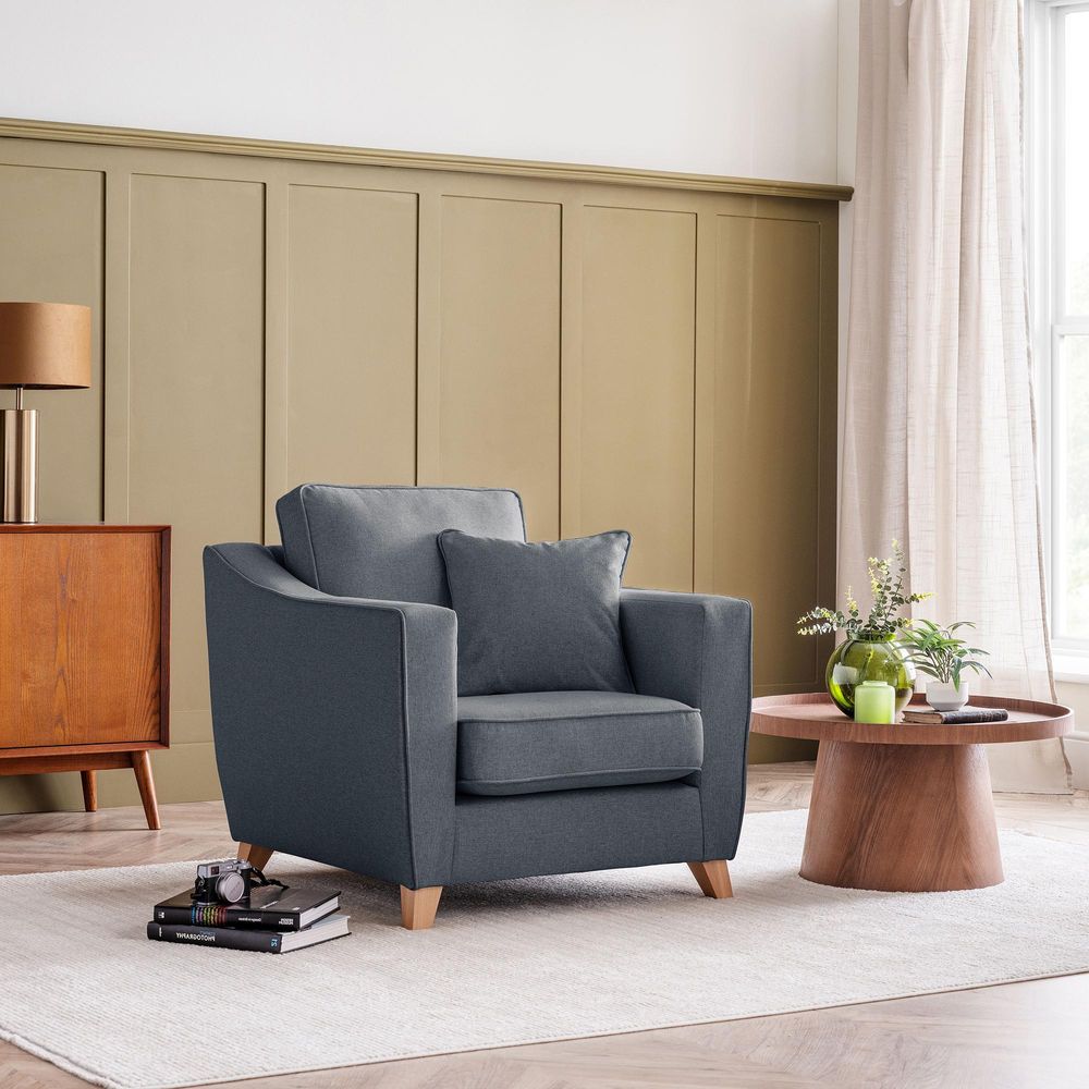 Linnet Denim Fabric Armchair 