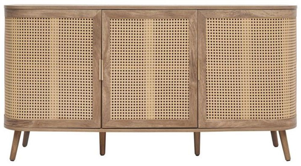 Noah Rattan Wood 150cm Medium 3 Door Sideboard CFS UK