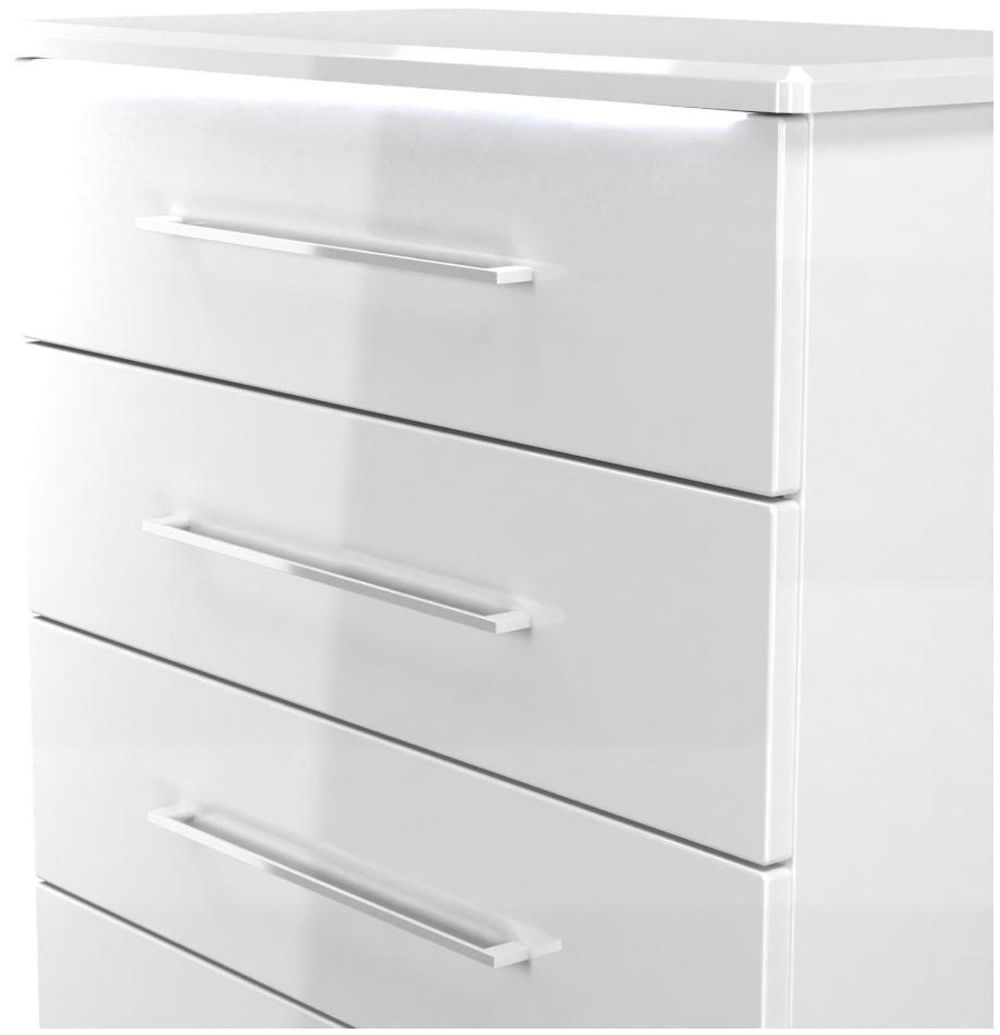 Paris White Gloss 5 Drawer Chest | Choice Furniture Superstore UK