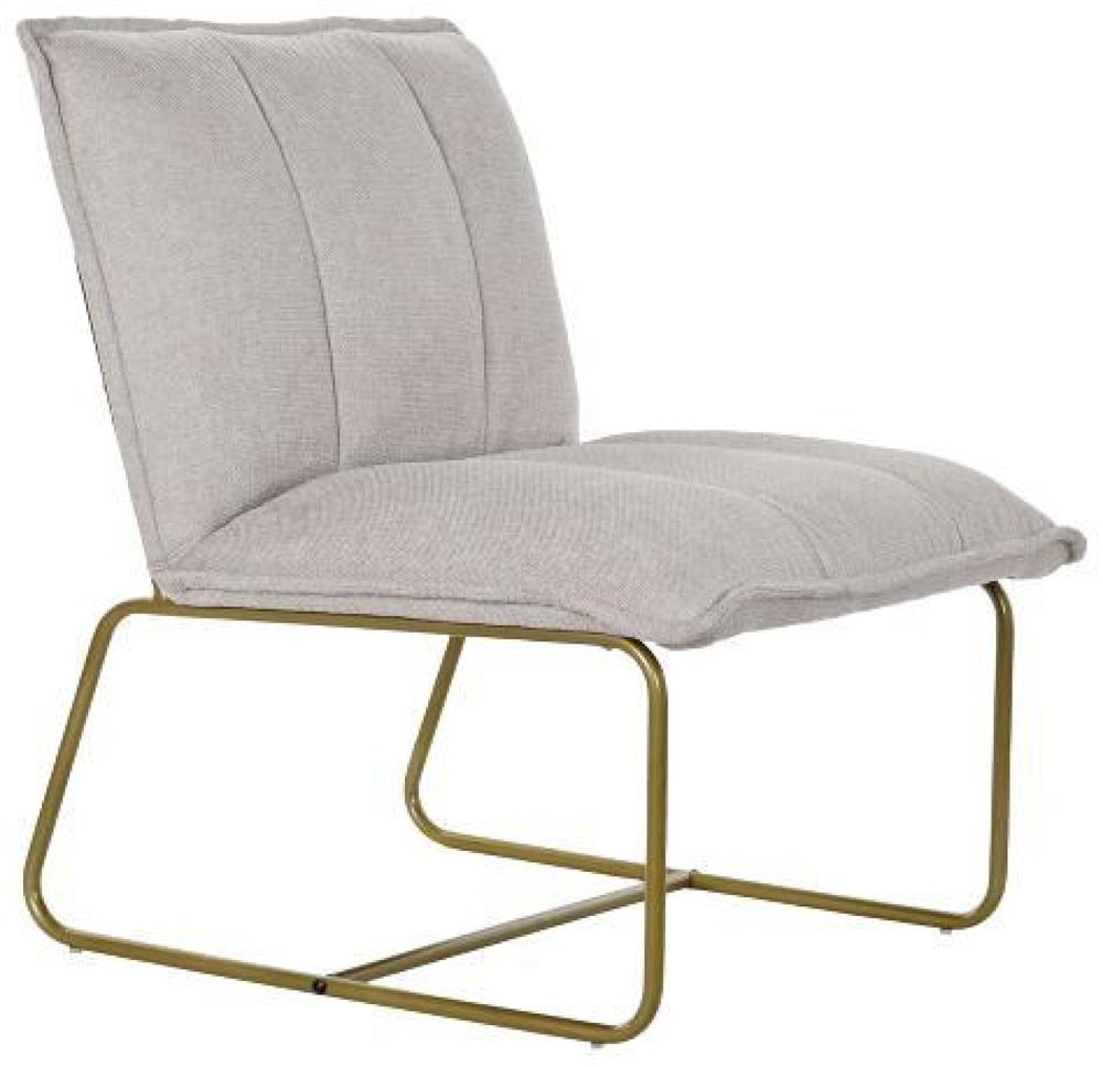 Beige and Golden Fabric Armless Chair CFS UK