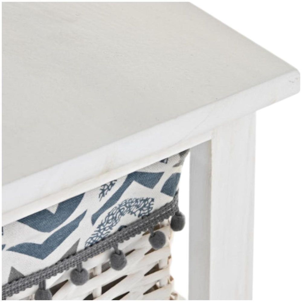 White Wicker 3 Drawer Chest CFS UK