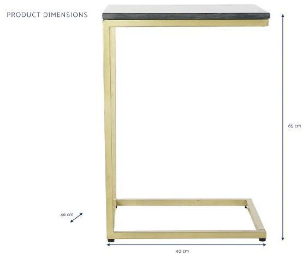 Glam Black Marble Top Side Table CFS UK