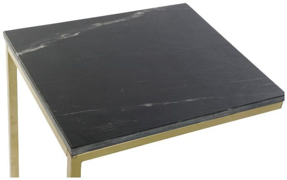 Glam Black Marble Top Side Table CFS UK