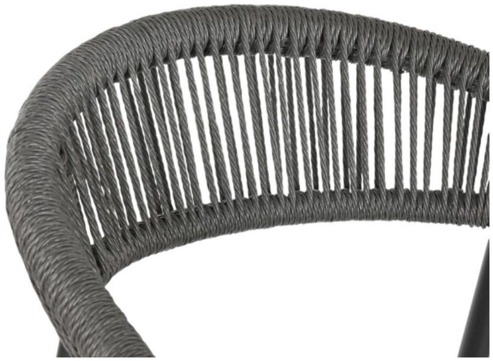 Set of 2 Garden Dark Gray Metal Outdoor Barstool with Back CFS UK