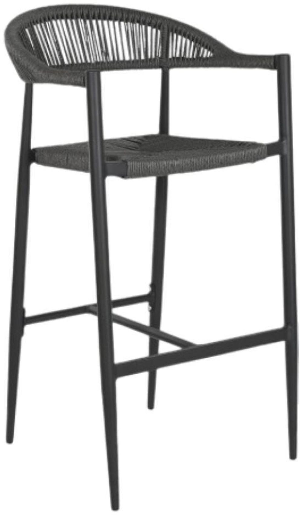 Set of 2 Garden Dark Gray Metal Outdoor Barstool with Back CFS UK