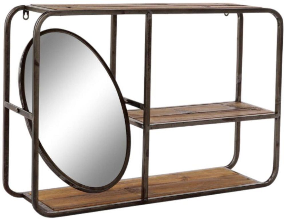 Loft Dark Brown Mirrored Hanging Shelving Unit CFS UK