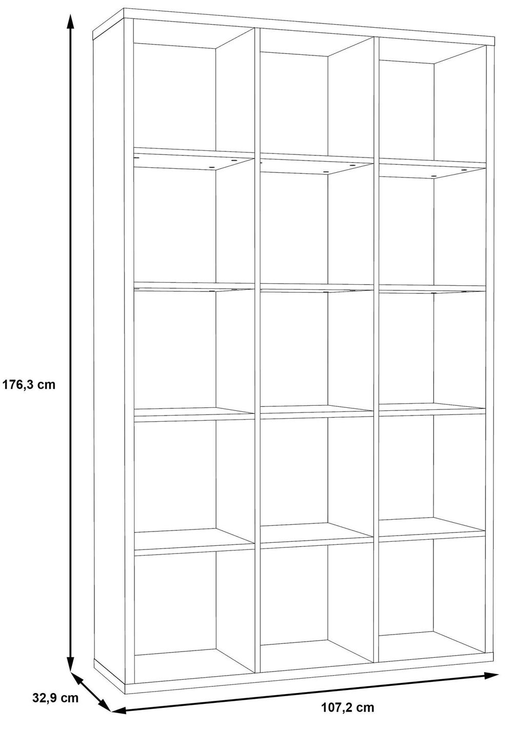 Mauro Sand Oak Effect 15 Open Storage Cubes Unit CFS UK