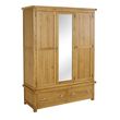 Woburn Rustic Oak 3 Door Mirror Wardrobe