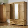 Woburn Rustic Oak 3 Door Mirror Wardrobe