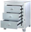 Manhattan Grey Mirrored 3 Drawer Bedside Cabinet