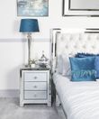 Manhattan Grey Mirrored 3 Drawer Bedside Cabinet