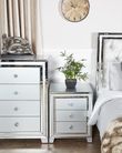 Manhattan Grey Mirrored 3 Drawer Bedside Cabinet