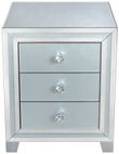 Manhattan Grey Mirrored 3 Drawer Bedside Cabinet