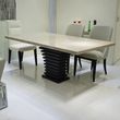 Ark Marble Dining Table with Wooden Pedestal Base - Variation Available