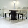 Ark Marble Dining Table with Wooden Pedestal Base - Variation Available