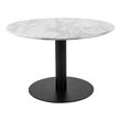 Bolzano White Marble Effect Round Coffee Table with Black Base