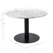 Bolzano White Marble Effect Round Coffee Table with Black Base