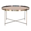 Venezia Brass Glass and Metal Round Large Coffee Table
