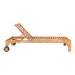 Andorra Natural Teak Wood Garden Sunlounger