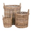 Sema Natural Kubu Rattan Basket - Set of 3