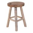 2 x Badia Natural Teak Wood Round Stool