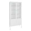 Brisbane White Metal 4 Door Display Cabinet