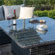 Maze Kingston Grey Rattan Deluxe Square Rising Table Corner Garden Dining Set