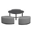 Maze Flanelle Aluminium Round Garden Coffee Table with Footstools