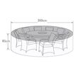 Maze Black Polyester 8 Seater Round Outdoor Dining Set Cover