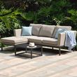 Maze Pulse Oatmeal Aluminium 3 Seater Chaise Garden Sofa Set