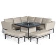Maze Pulse Oatmeal 8 Seater Square Fire Pit Table Corner Garden Sofa Dining Set