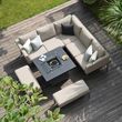 Maze Pulse Oatmeal 8 Seater Square Fire Pit Table Corner Garden Sofa Dining Set