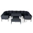 Maze Pulse Charcoal U Shape Rising Table Corner Garden Dining Sofa Set with Bench