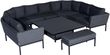 Maze Pulse Charcoal U Shape Rising Table Corner Garden Dining Sofa Set with Bench