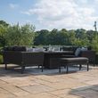 Maze Pulse Charcoal U Shape Rising Table Corner Garden Dining Sofa Set with Bench